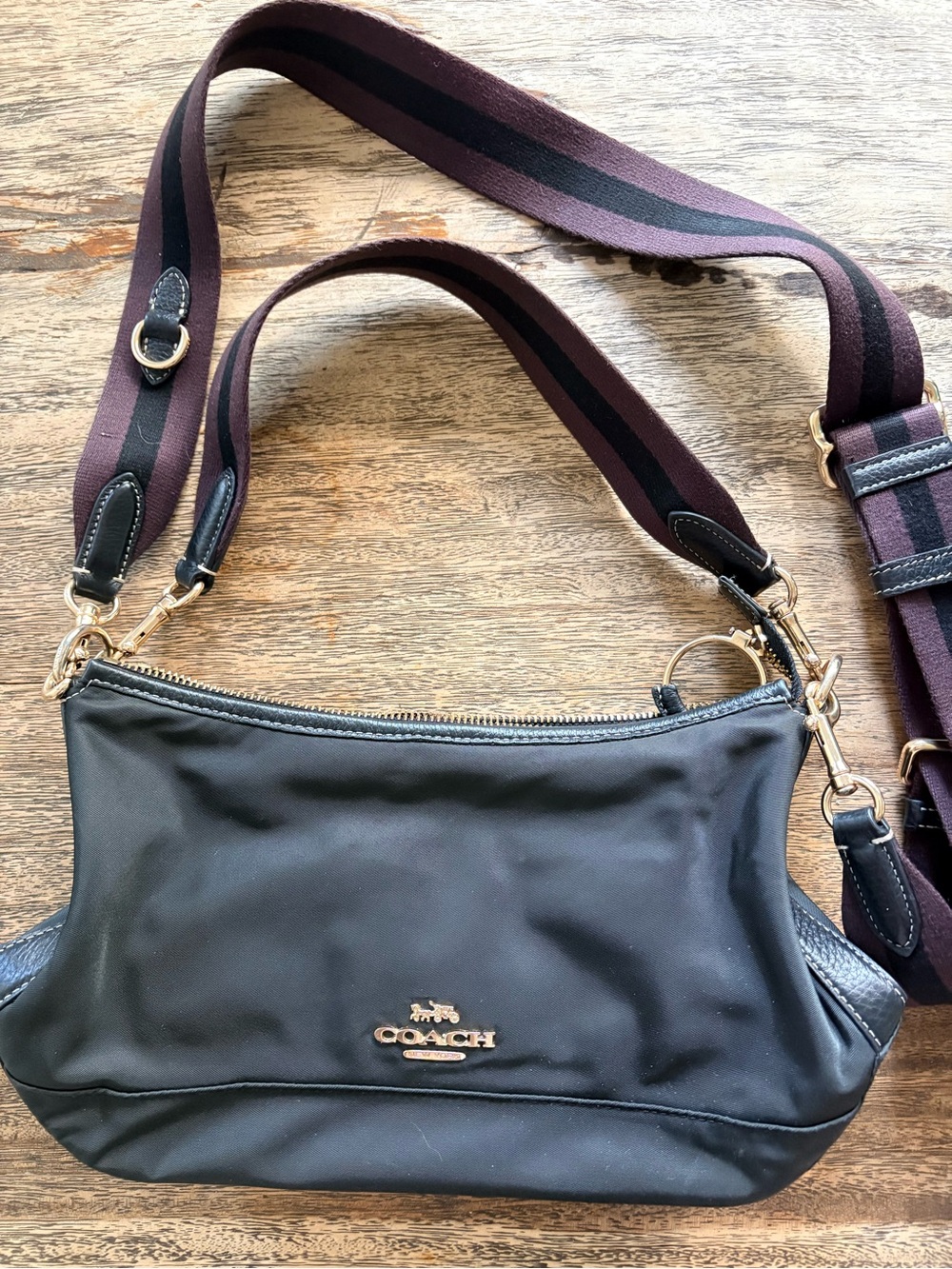 Coach 2025 Ellis black Nylon cross body Bag with Gold Hardware - Picture 12 of 16